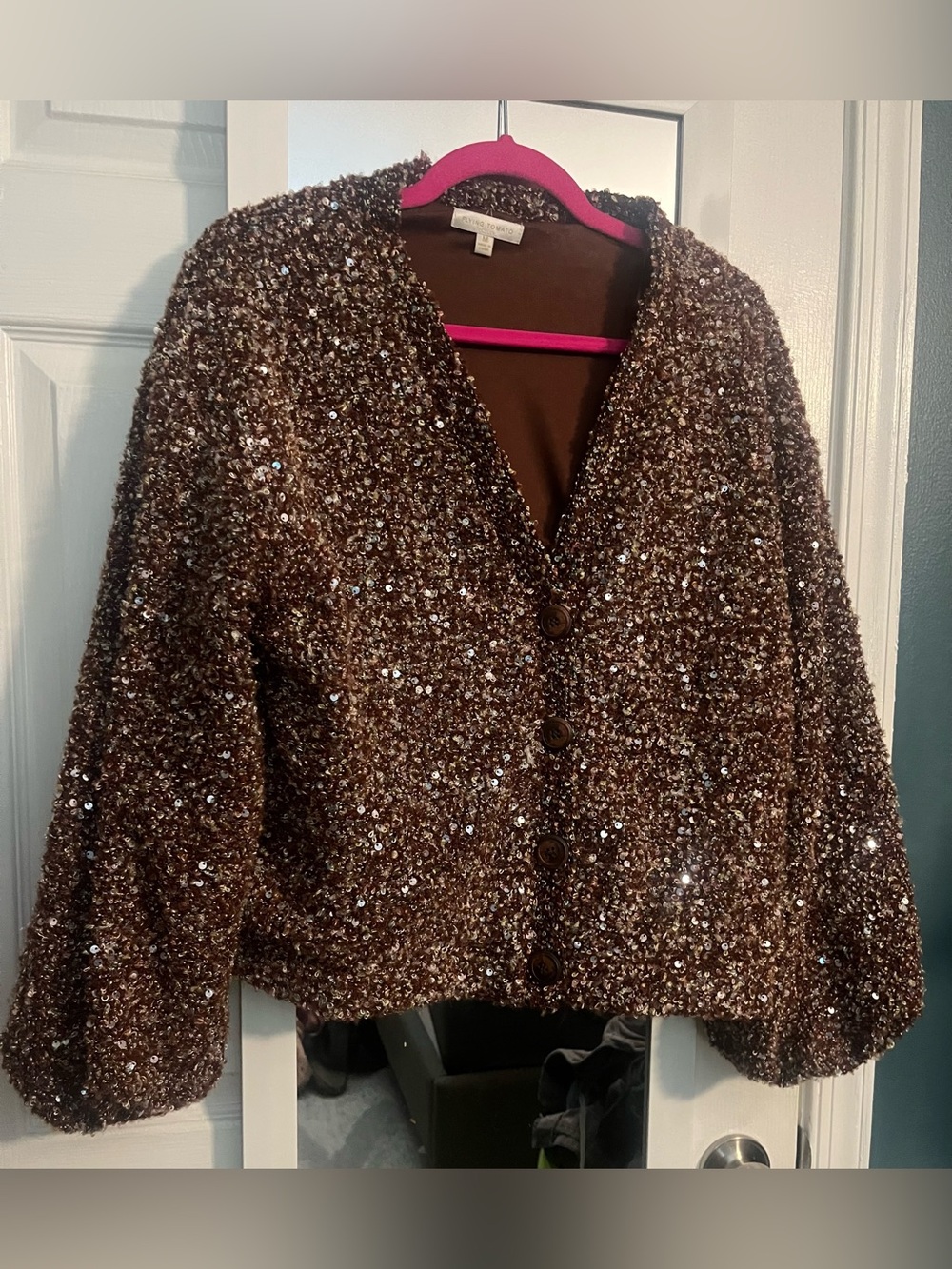 Flying Tomato Sequin Cardigan